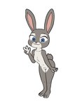 anthro blue_eyes breasts disney eyelashes featureless_breasts featureless_crotch female female_anthro fur grey_body grey_fur judy_hopps lagomorph leaning leaning_forward leporid looking_at_viewer mammal multicolored_body multicolored_fur navel nude nude_anthro nude_female pink_inner_ear pose rabbit simple_background smile solo standing two_tone_body two_tone_fur witchuus zootopia