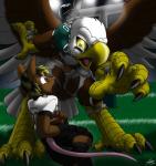 4_toes american_football anisodactyl avian_feet ball cleats clothing duo end_zone eye_black feet feral field football_player glowing glowing_eyes goalpost grass gridiron_ball jersey light male plant sport talons toes torn_clothing transformation uniform catmonkshiro baltimore_rodents fursona_football_federation nfl philadelphia_eagles martin_mouse pheagle swoop_(philadelphia_eagles) accipitrid accipitriform avian bald_eagle bird eagle mammal mouse murid murine rodent sea_eagle 2016 hi_res