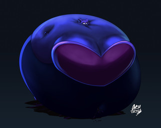 anthro armor belly belly_expansion berry_juice big_belly big_breasts big_cheeks black_background black_bodysuit black_clothing black_eyeshadow black_nose black_skinsuit blue_body blue_inner_ear blueberry_inflation blueberry_juice body_inflation bodysuit breast_expansion breastplate breasts cheek_expansion clothing expansion eyelashes eyeshadow female footwear hair huge_belly huge_breasts huge_cheeks hyper hyper_belly hyper_breasts hyper_inflation immobile inflation juice_(beverage) leaking leaking_navel makeup navel_outline pink_breastplate pink_clothing pink_footwear pink_shoes purple_ears purple_eyes purple_hair shoes simple_background skinsuit smile solo spherical_inflation swollen_cheeks three-quarter_view tight_clothing oveja-tactica sega sonic_the_hedgehog_(series) rouge_the_bat bat mammal 2025 absurd_res colored digital_media_(artwork) hi_res shaded signature