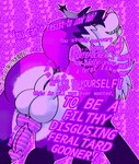 ableist_slur animal_genitalia animal_penis anus balls bodily_fluids canine_genitalia canine_penis degradation drooling erection exclamation_point feral genital_fluids genitals gooning herm hypnosis hypnotic_eyes intersex knot knotted_penis looking_at_viewer looking_back looking_back_at_viewer mind_control penis perineum perineum_pussy pink_text precum presenting presenting_anus presenting_balls presenting_penis presenting_pussy pussy question_mark raised_tail rear_view saliva shaming shaming_viewer smile smiling_at_viewer smirk smirking_at_viewer smug solo spiral_eyes tail talking_to_viewer teasing teasing_viewer tempting text text_background wall_of_text jackrabbit_(artist) violet_(jackrabbit) canid canine canis domestic_dog fox hybrid mammal monster 2025 absurd_res digital_media_(artwork) digital_painting_(artwork) english_text hi_res ibispaint_(artwork) painting_(artwork) shaded signature