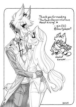 after_sex anthro antlers blush blush_lines bodily_fluids duo eye_contact eyewear fangs female horn infidelity looking_at_another male male/female saliva saliva_string scut_tail short_tail tail teeth text thank_you_message deerlydepart hazbin_hotel hellaverse alastor_(hazbin_hotel) charlie_morningstar animal_humanoid cervine deer deer_demon deer_humanoid demon humanoid mammal mammal_humanoid 2025 absurd_res english_text hi_res korean_text monochrome