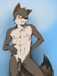 abs ariffrazalin black_nose blue_eyes canine coyote flaccid fur grey_fur male mammal navel nude penis showing_off solo uncut vein
Rating: Explicit
Score: 3
User: sai_jay
Date: February 28, 2014