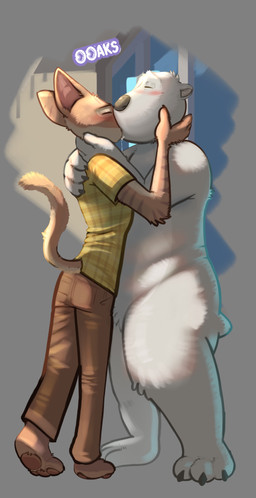 anthro anthro_on_anthro athletic athletic_anthro athletic_male blush bodily_fluids butt cheek_tuft claws clothing dipstick_tail duo eyes_closed facial_tuft french_kissing fur hair holding_cheek holding_each_other holding_head kiss_on_lips kissing kissing_with_tongue love male male/male male_anthro markings muscular overweight pawpads paws pecs pecs_outline romantic romantic_ambiance romantic_couple saliva saliva_string shirt slightly_chubby slightly_chubby_male striped_body striped_fur striped_markings striped_tail stripes tail tail_markings tail_tuft tan_body tan_fur tan_tail tan_tail_tip tan_tail_tuft tiptoes topwear tuft white_body white_fur white_hair yellow_clothing yellow_shirt yellow_topwear ooaks backkom bernard_bear bernard_bear_(bernard) bear domestic_cat felid feline felis mammal polar_bear ursine absurd_res hi_res