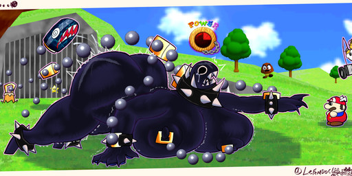 all_fours anthro anthrofied areola big_breasts big_butt black_body bob-omb_battlefield bodily_fluids breasts butt butt_scar chain clothed clothing cloud collar eyewear female gameplay_mechanics gui hair health_bar huge_breasts looking_at_viewer male nipple_chain nipple_piercing nipple_ring nipples nude open_mouth piercing ring_piercing scar sharp_teeth solo spiked_collar spikes tears teeth thick_thighs wing_cap lefemdoc mario_bros nintendo super_mario_64 gigi_(thecoatl034) lakitu_bros. power_star bullet_bill chain_chomp goomba human koopa lakitu lakitu's_cloud mammal reptile scalie 2026 absurd_res digital_media_(artwork) hi_res signature