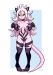 andoid_21 blush breasts claws cosplay crossover_cosplay female hair red_eyes solo standing white_hair soupbag capcom darkstalkers dragon_ball dragon_ball_fighterz felicia_(darkstalkers) majin_android_21 animal_humanoid bio-android_(dragon_ball) cat_humanoid felid felid_humanoid feline feline_humanoid humanoid majin mammal mammal_humanoid 2018 crossover hi_res