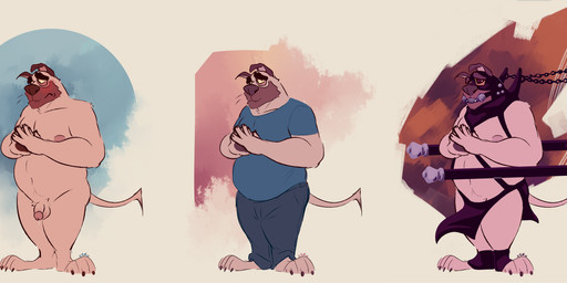 abstract_background anthro balls bdsm beard belly big_belly blue_bottomwear blue_clothing blue_pants blue_shirt blue_t-shirt blue_topwear blush bottomwear brown_beard brown_facial_hair brown_nose chain clothed clothing facial_hair flaccid floppy_ears fur gag gagged genitals humanoid_genitalia humanoid_penis looking_at_viewer male mask moobs mouth_closed nipples nude overweight overweight_anthro overweight_male pants penis shirt solo standing t-shirt tan_balls tan_body tan_fur tan_penis topwear wearing_mask chocolateandmilk richard_(chocolateandmilk) canid canine canis domestic_dog mammal 2020 absurd_res dated hi_res multiple_versions signature