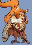 aela_the_huntress ahegao all_fours anthro armor azik bethesda_softworks big_breasts bodily_fluids breasts canid canine clothing cum cum_on_breasts cum_on_face duo female front_view gauntlets genital_fluids ginger_tail gloves grey_eyes hair handwear hi_res looking_pleasured mammal microsoft mythological_canine mythological_creature mythology open_mouth orange_hair red_tongue saliva saliva_on_tongue short_hair shoulder_pads skyrim skyrim_werewolf solo tail tan_body tan_skin teeth the_elder_scrolls tongue tongue_out were werecanid werecanine werewolf
