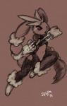 ambiguous_gender anthro red_eyes simple_background solo j-fujita nintendo pokemon generation_6_pokemon mega_evolution mega_lopunny pokemon_(species) 2016