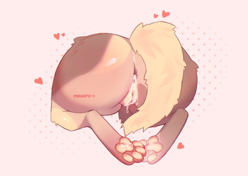 after_anal after_sex anthro bodily_fluids brown_body close-up cum cum_in_ass cum_inside female genital_fluids paws solo tail rumeru canid canine canis domestic_dog mammal absurd_res hi_res