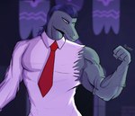 anthro biceps male muscular muscular_anthro muscular_male solo vein veiny_muscles yxord disney star_vs._the_forces_of_evil toffee_(svtfoe) lizard reptile scalie septarian hi_res