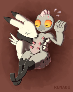 alternate_color amputee animal_genitalia anthro disability duo genitals male male/male multi_nipple nipple_fetish nipple_play nipple_suck nipples non-mammal_nipples sheath sucking renabu bandai_namco digimon fan_character renabu_(character) avian digimon_(species) renamon absurd_res hi_res