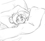 anthro bed bedding bedroom blanket cozy female furniture pillow resting smile solo under_covers young young_anthro young_female dogyd blizzard_entertainment warcraft li_li_stormstout bear mammal pandaren 2022 digital_drawing_(artwork) digital_media_(artwork) hi_res monochrome sketch