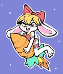 anthro blonde_hair carrot female floppy_ears food fur hair lop_ears plant solo space vegetable white_body white_fur drawfag punky_bunny_(lmcobra) lagomorph leporid mammal rabbit low_res thumbnail