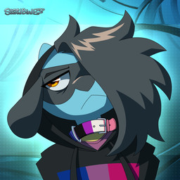anthro bisexual_pride_colors black_body black_clothing black_fur black_hair black_hoodie black_topwear blue_body blue_fur clothing collar facial_markings fluffy fluffy_hair fur genderfluid_pride_colors hair hair_over_eye head_markings hoodie lgbt_pride looking_at_viewer male markings mask_(marking) pride_colors purple_clothing purple_shirt purple_t-shirt purple_topwear shirt solo t-shirt topwear wearing_collar yellow_eyes somesacredbird lgbt_pride_month nintendo pokemon fan_character riolu_(somesacredbird) generation_4_pokemon pokemon_(species) riolu 2026 digital_drawing_(artwork) digital_media_(artwork) english_description hi_res genderfluid_(lore) nonbinary_(lore)