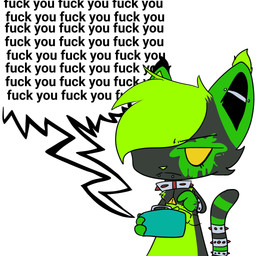 aac_device anthro brostep collar ear_piercing ear_tuft facial_piercing female hazard_symbol industrial_piercing lip_piercing piercing profanity snakebite_piercing solo spiked_collar spikes splatter symbol text tuft v3sterp0nk caracal caracal_(genus) felid feline mammal 1:1 english_text hi_res