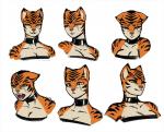 collar female solo stripes yellow_eyes luigiix wild_(ionic44) felid mammal pantherine tiger model_sheet