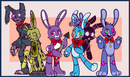 3_toes 4_fingers anthro black_body blue_body blue_fur border buckteeth cheek_tuft claws electric_guitar eyelashes eyeshadow facial_tuft feet femboy fingers fur glowing glowing_eyes green_body green_eyes green_fur grey_body group guitar half-closed_eyes head_tuft long_ears machine makeup male metal musical_instrument narrowed_eyes notched_ear one_eye_closed open_mouth open_smile pawpads pink_body pink_eyes plucked_string_instrument purple_body ribbons shadow sharp_teeth smile standing string_instrument teeth toe_claws toes transparent_border tuft white_body white_eyes ask-the-bons five_nights_at_freddy's five_nights_at_freddy's_2 five_nights_at_freddy's_3 five_nights_at_freddy's_4 freddy_fazbear's_pizzeria_simulator scottgames sister_location bonnie_(fnaf) nightmare_bonnie_(fnaf) plushtrap_(fnaf) puppet_bonnie_(fnafsl) rockstar_bonnie_(fnaf) shadow_bonnie_(fnaf) springtrap_(fnaf) toy_bonnie_(fnaf) animatronic lagomorph leporid mammal rabbit robot undead 2019 alpha_channel signature