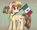 equid equine fan_character female feral flag hasbro kat_glitty mammal mexican_flag mexico my_little_pony mythological_creature mythological_equine mythology pegasus red_eyes signature solo tailcoatl wings