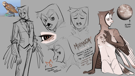 anthro anthrofied astronomical_symbol beak biped bodily_fluids bottomwear clothed clothing crying eyebrows eyelashes feathered_wings feathers featureless_crotch front_view frown hair male multicolored_body multicolored_feathers multiple_angles necktie nipples nude open_beak open_mouth orange_eyes pants shirtless simple_background smile smirk solo standing suit symbol tail tail_feathers tears text thick_eyebrows topwear white_background winged_arms wings vanadiumvalor solar_house miranda_(solar_house) avian bird humanoid owl 16:9 2022 4k absurd_res digital_media_(artwork) english_text hi_res model_sheet widescreen