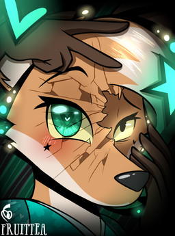 5_fingers accessory anime_style antennae_(anatomy) anthro armwear broken_mask cheek_markings clothing dipstick_ears ear_markings elbow_gloves eyebrows eyelashes facial_markings femboy fingers footprint fur gesture gloves gloves_(marking) glowing glowing_eyes grey_inner_ear_fluff hair hand_gesture handwear head_closeup head_markings head_only head_tuft heart_symbol inner_ear_fluff male markings mask multicolored_body multicolored_ears multicolored_fur orange_body orange_fur solo star text topwear tuft v_sign fruittea broken_mask_redraw seraph_(fruittea) canid canine fox mammal 2025 absurd_res artist_name colored digital_drawing_(artwork) digital_media_(artwork) hi_res portrait signature