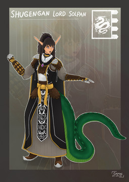 armor asian_clothing clothed clothing dragon_tail east_asian_clothing female fully_clothed gauntlets gloves handwear magic_user makeup shugengan solo solpan tail wizard_robe gamal mythology warhammer_(franchise) warhammer_fantasy lord cathay dragon elf humanoid hybrid mammal mythological_creature mythological_scalie scalie digital_media_(artwork) full-length_portrait hi_res portrait