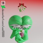 2_heads :3 anthro breasts conjoined female female/female kissing mistletoe multi_head plant simple_background what_has_science_done void10000 nintendo pokemon gardevoir generation_3_pokemon pokemon_(species) 1:1 3d_(artwork) absurd_res blender_(artwork) digital_media_(artwork) hi_res