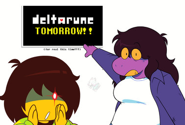 ambiguous_gender anthro breast_jiggle breasts clothing duo_focus female female_anthro freckles gesture group hair hand_gesture jacket jiggling long_hair looking_at_viewer male pointing shaking simple_background sprite sweater text topwear trio white_background navipal deltarune deltarune_tomorrow_(meme) two_soyjaks_pointing undertale_(series) kris_dreemurr ralsei susie_(deltarune) bovid caprine darkner goat human mammal reptile scalie 2025 2d_animation animated english_text high_framerate motion_tweening