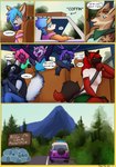 coffin dialogue driving female forest group medium_truck mountain neck_tuft plant tree truck tuft van vehicle pickles-hyena blanche_(mysterybloger3013) chista_(mysterybloger3013) kransy_(mysterybloger3013) margene_(mysterybloger3013) zeena_(mysterybloger3013) zia_(mysterybloger3013) zoey_(mysterybloger3013) canid canine canis deer domestic_dog mammal wolf comic hi_res herm_(lore)
