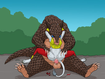 anal anal_penetration anthro anthro_on_feral anthro_penetrated anthro_prey anus bestiality blue_eyes bodily_fluids bra breasts brown_body brown_scales claws clothing cum cum_in_ass cum_inside duo erection female female_penetrated female_prey feral feral_penetrating feral_penetrating_anthro feral_pred forced fur genital_fluids genitals head_first head_in_mouth larger_feral larger_male male male/female male_penetrating male_penetrating_female male_pred navel nipple_outline oral_vore outside partially_inside penetration penile penile_penetration penis penis_in_ass rape restrained saliva scales semi-anthro sex size_difference smaller_anthro smaller_female smaller_penetrated torn_clothing underwear vore vulva white_body white_fur strega felid lion mammal pangolin pantherine hi_res