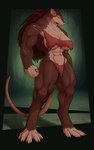 abs anthro big_breasts bottomwear bra breasts claws clothed clothing digitigrade female fist hairless_tail loincloth muscular muscular_anthro muscular_female red_eyes skimpy solo thick_thighs torn_clothing under_boob underwear corrsk warhammer_(franchise) mammal rodent skaven 5:8 hi_res