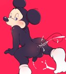 after_sex all_fours anus backsack balls blush bodily_fluids bubblecat butt clothing cum cum_expulsion cum_from_ass cum_in_ass cum_inside disney ejaculation erection footwear footwear_only genital_fluids genitals hi_res kneeling looking_back male mammal mickey_mouse mostly_nude mouse murid murine penis plantigrade rear_view rodent socks socks_only solo sweat tail