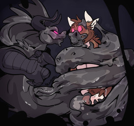 anthro beard brown_hair corruption dominant dominant_male duo erection facial_hair genitals hair horn humanoid_genitalia humanoid_penis hypnosis male male/male mind_control muscular muscular_male penis submissive submissive_male transformation haps garuganto zigzagziggy bovid bovine cattle mammal scalie 2019 hi_res
