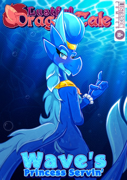 anthro blue_body blue_eyes blush bodily_fluids breasts butt female fin gem genital_fluids genitals gold_(metal) hair horn nipples non-mammal_breasts nude pearl_(gem) pearl_bracelet shell slim_female small_breasts smile solo tail vulva lustragon mythology wave_(iestragon) aquatic aquatic_dragon dragon mythological_creature mythological_scalie scalie cover cover_art cover_page digital_drawing_(artwork) digital_media_(artwork) hi_res