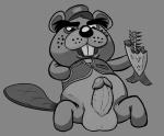 balls big_balls big_penis buckteeth clothing erection genitals hat headgear headwear huge_balls huge_penis humanoid_genitalia humanoid_penis male penis semi-anthro simple_background solo teeth topwear vest animal_crossing nintendo chip_(animal_crossing) beaver fish mammal marine rodent 2019 absurd_res digital_media_(artwork) hi_res monochrome