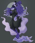 anthro areola black_body breasts erect_nipples eyelashes female floating_hands ghost_tail gradient_hair hair hair_bun long_eyelashes long_hair long_mane magic_hands nipples purple_areola purple_nipples slightly_chubby solo thick_thighs deermary nintendo pokemon equid equine generation_8_pokemon horse legendary_pokemon mammal pokemon_(species) spectrier digital_media_(artwork)