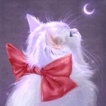 ambiguous_gender bow_accessory crescent_moon feral fluffy fur grey_background holidays moon pink_nose rear_view red_bow simple_background solo sparkles whiskers white_body white_fur martith christmas british_shorthair domestic_cat felid feline felis mammal 1:1 2023 colored digital_media_(artwork) digital_painting_(artwork) hi_res painting_(artwork) shaded