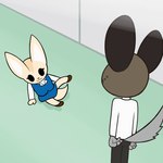 anthro bottomwear breakdancing clothing dancing duo female footwear male skirt standing blackmore aggretsuko cat_breakdancing_meme sanrio fenneko haida_(aggretsuko) canid canine fennec_fox fox hyena mammal spotted_hyena true_fox 1:1 animated animation_meme digital_media_(artwork) frame_by_frame meme short_playtime