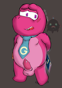 accessory animal_genitalia anthro balls blush erection genitals male necktie nervous nervous_smile penis sheath shy solo pastelpaints e621 gameoverse glitch_productions gobbles_(gameoverse) dinosaur lizard prehistoric_species reptile scalie 2026 absurd_res digital_media_(artwork) hi_res