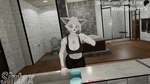 anthro arm_tattoo bathroom breasts brush brushing brushing_teeth clothed clothing female female_pov first_person_view fur leggings legwear mirror mirror_reflection nipples reflection solo tail tattoo teeth white_body white_fur gisa_lenshin warfare_machine fem maxine_(domibun) canid canine fox mammal 16:9 3d_(artwork) digital_media_(artwork) hi_res widescreen