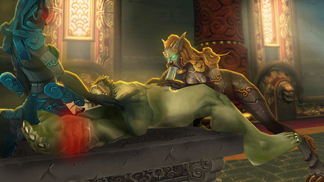 biceps big_penis breasts deep_throat dominant dominant_female dominant_humanoid erection fellatio female female_penetrated forced genitals glowing glowing_eyes group group_sex humanoid_on_humanoid humanoid_penetrated humanoid_penetrating humanoid_penetrating_humanoid lu'lin lying male male/female male_penetrating male_penetrating_female muscular not_furry nude on_back oral oral_penetration penetration penile penis reverse_forced_oral rock sculpture sex statue submissive submissive_humanoid submissive_male suen threesome trio two_doms_one_sub rexx_(artist) blizzard_entertainment warcraft humanoid mogu orc 16:9 3d_(artwork) 3d_animation animated digital_media_(artwork) widescreen