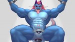 abs anal anal_penetration animal_genitalia anthro anus barazoku big_muscles blue_body bound chain chained genital_slit genitals hair male muscular muscular_anthro muscular_male nipples nude object_in_ass open_mouth pecs penetration red_hair sex_toy sex_toy_in_ass sex_toy_in_slit sex_toy_insertion slit_penetration slit_play slit_plug smile solo spread_legs spreading tail teeth tongue tongue_out rsotart asian_mythology east_asian_mythology mythology ryss dragon eastern_dragon mythological_creature mythological_scalie scalie