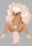 anthro blush female genitals nipples nude smile solo young young_anthro cristalyzed dofus:_book_i_judith lilotte canid canine mammal absurd_res hi_res