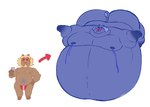 ambiguous_fluids anthro belly big_belly blueberry_inflation bodily_fluids butt butt_expansion expansion huge_belly hyper hyper_belly immobile inflation lactating male muscular obese overweight solo weight_gain ghgbn animal_crossing nintendo bud_(animal_crossing) felid feline lion mammal pantherine sequence