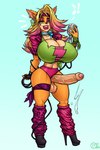 anthro balls big_breasts big_penis bodily_fluids breasts cleavage clothed clothing cum erection footwear foreskin genital_fluids genitals gynomorph high_heels huge_breasts intersex looking_at_viewer penis shoes solo thick_thighs wide_hips raiouart activision crash_bandicoot_(series) tawna_bandicoot bandicoot mammal marsupial 2:3 absurd_res hi_res