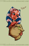 blue_eyes duo female green_background holding_another lekku_(anatomy) lips male male/female simple_background smile tongue tongue_out elthegeneral star_wars star_wars:_the_clone_wars ahsoka_tano rotta_the_hutt alien humanoid hutt togruta