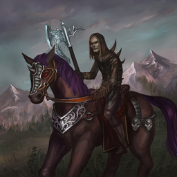 ambiguous_feral ambiguous_gender armor axe black_hair clothed clothed_human clothed_male clothing detailed_background duo empty_eyes feral feral_armor forest fully_clothed fully_clothed_human fully_clothed_male furgonomics gloves hair halter handwear harness long_hair male mane mount mountain plant purple_mane purple_tail red_eyes riding saddle spiked_armor spikes spruce stirrups tail tree evivan sacred_(video_game) sacred_(video_game_series) thq_nordic equid equine horse human mammal undead 1:1 2020 digital_media_(artwork) hi_res russian_description
