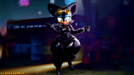 anthro areola big_areola big_breasts big_nipples blue_eyes breasts clothed clothing cosplay eyeshadow female huge_areola huge_breasts huge_nipples latex latex_clothing latex_skinsuit looking_at_viewer makeup nipples skinsuit solo tan_body tan_skin tight_clothing illamajamma sound_warning sega sonic_the_hedgehog_(series) catwoman rouge_the_bat bat mammal 2026 3d_(artwork) 3d_animation animated digital_media_(artwork) hi_res short_playtime sound video