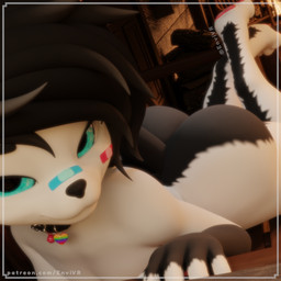 anthro athletic autumn band-aid bandage bell bell_collar bench big_butt black_body black_fur black_hair black_nose blue_eyes butt cabin collar eyelashes fur hair male nude pawpads paws smug solo white_body white_fur envivr blender_cycles envi(sona) caracal caracal_(genus) felid feline mammal 1:1 3d_(artwork) absurd_res blender_(artwork) digital_media_(artwork) hi_res