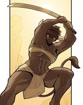 5_fingers abs anthro athletic athletic_anthro athletic_female bottomwear breasts brown_body brown_fur brown_hair chest_wraps cleavage clothed clothing female fingers fur hair holding_melee_weapon holding_object holding_sword holding_weapon horn loincloth melee_weapon muscular muscular_anthro muscular_female navel ponytail rhomphaia short_hair skimpy solo sword tied_hair under_boob warrior weapon wraps ceehaz european_mythology greek_mythology mythology eleutheria_avarta bovid bovine mammal minotaur 2022 absurd_res hi_res