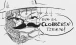 clothing facial_hair hat headgear headwear humor male mustache not_furry parody solo sombrero superhero text smekbo fantastic_four the_thing_(marvel) elemental_creature elemental_humanoid humanoid mineral_fauna mineral_humanoid digital_media_(artwork) monochrome spanish_text translated